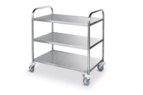 hendi servierwagen silber 3-etagig
