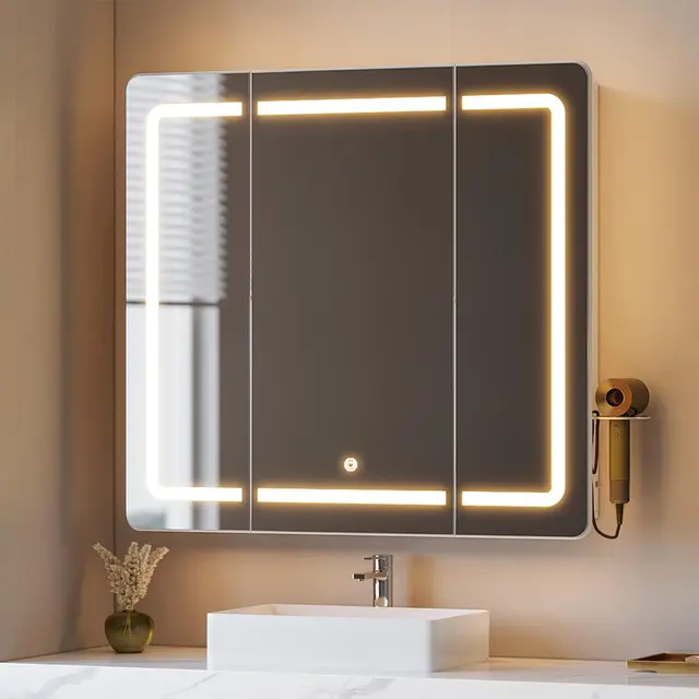 hzuaneri spiegelschrank bad led 3 farben