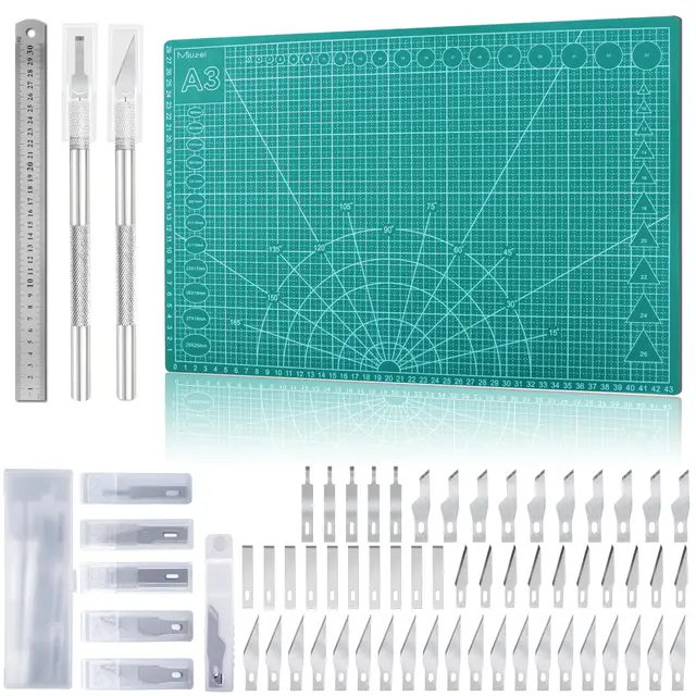 miuzei schneidematte set a3 55tlg grün