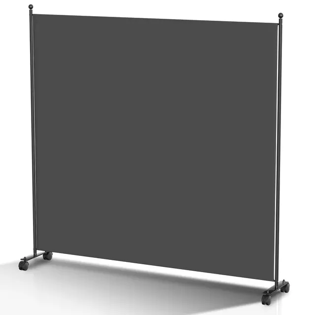 Ansobea Paravent Raumteiler auf Rollen 181×187 cm Anthrazit