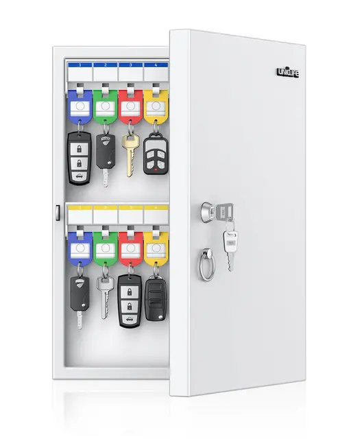 Uniclife 32 Position Schlüssel Schloss Box, Wandmontage Schlüsselbox, Auto Schlüssel Organizer mit schreibbaren Schlüssel Tags, Auto Schlüsselhalter Aufbewahrungsbox für Büro Hotel & Unternehmen