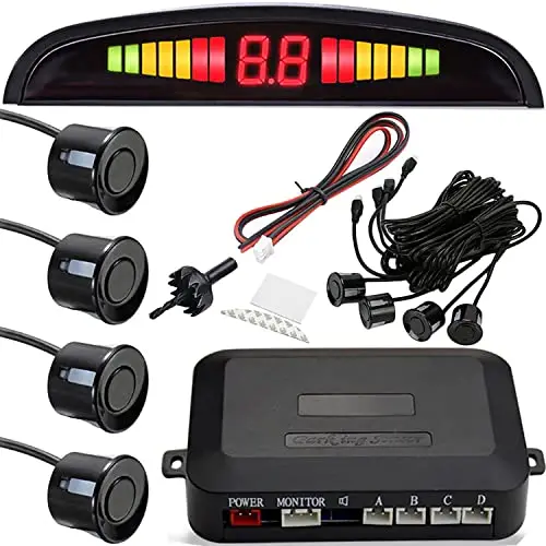 Retoo M004 Einparkhilfe Nachrüstsatz mit 4 Sensoren und LED-Anzeige