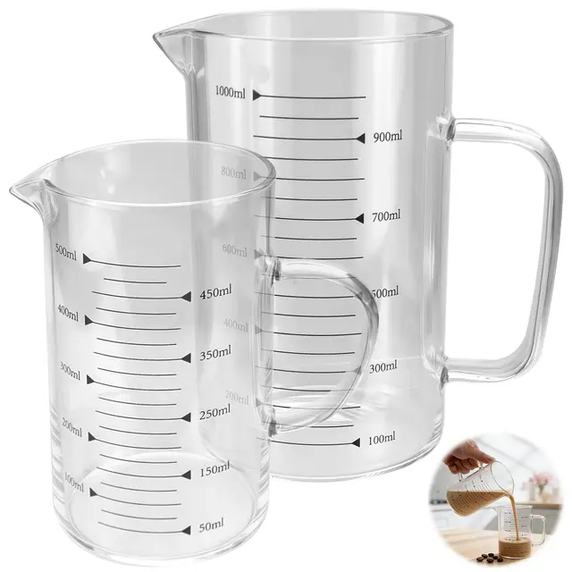 wppqwp messbecher set glas 500ml 1l