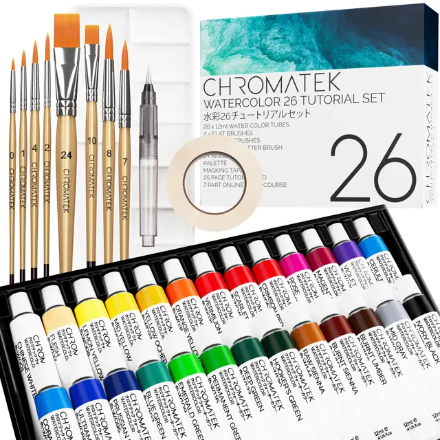 chromatek 62tlg. aquarell-set mit