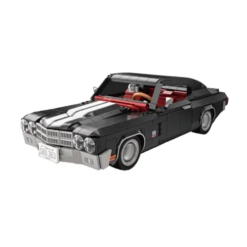 Retro Muscle Car Bauset Erwachsene, Technik Vintage SS454 Super Sport Auto für Autofans, Sammelbares MOC Klassisches Fahrzeug Modell Spielzeug Geschenk für Jugendliche Jungen ab 14 Jahren