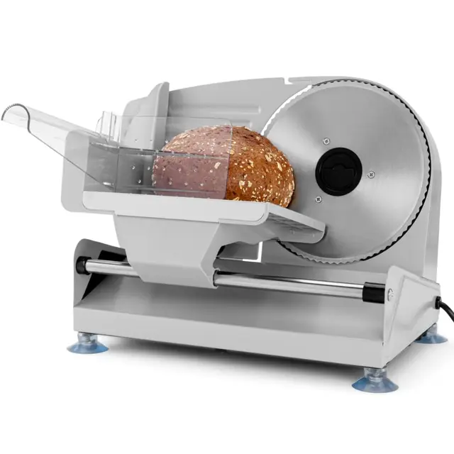 Clatronic® Brotschneidemaschine | Edelstahlmesser rostfrei Ø 190mm | für Brot Käse Wurst | Allesschneider elektrisch | Brotmaschine Schnittstärke 0-15mm | Fingerschutz und Saugfüße | MA 3585