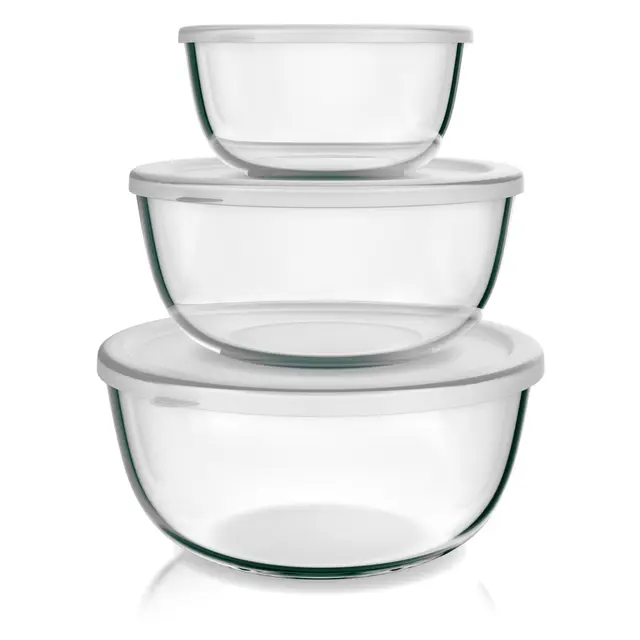 arendo salatschüssel set 3tlg glas 1,1l
