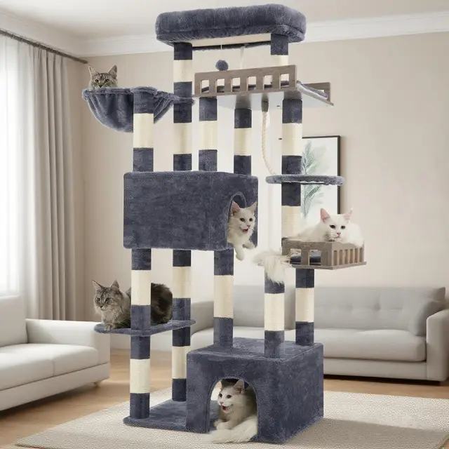 Gitelsnour Kratzbaum XXL 174cm für große Katzen, Rauchgrau