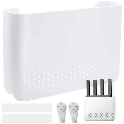 NVGFTG Router Wandbox Aufbewahrung 25,6 × 17 × 5 cm Weiß