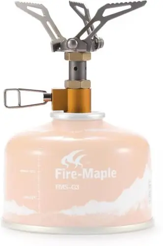 Fire-Maple FMS-300T Ultraleichter Titan Rucksack Camping Gas Kocher 2600W Taschen Rucksackkocher, Campingkocher Faltbarer Brenner Outdoor-Trekking, Wandern, Angeln