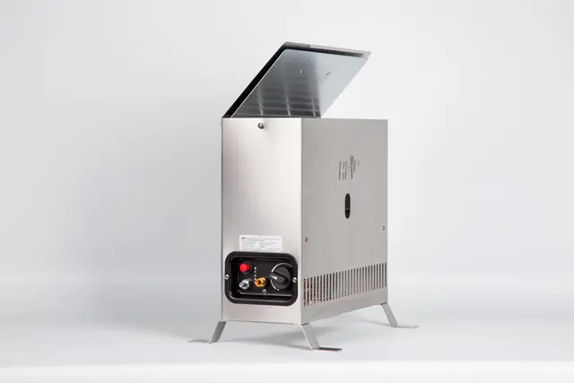 Gazcamp Propangas-Heizung bis 2,0 kW/h - Tragbar, Outdoor, Gewächshaus - Edelstahl - 2000 W, 2500 W, 2 kW - Einstellbares Thermostat (7°C - 32°C) - Bodenmontage, Wandmontage