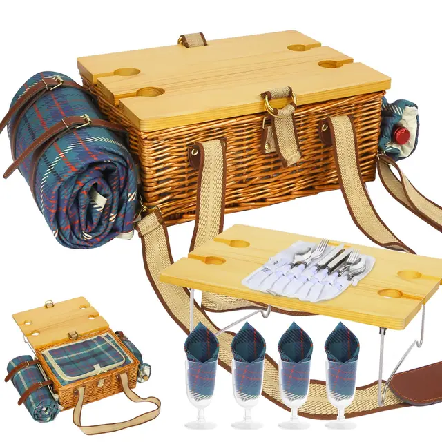 hybdamai picknickkorb set klapptisch