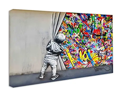 kunstbruder banksy wandbild junge