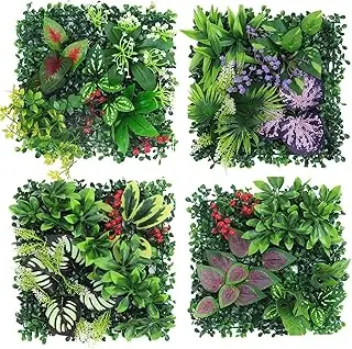 kunstpflanzen wand 4er set 25x25cm