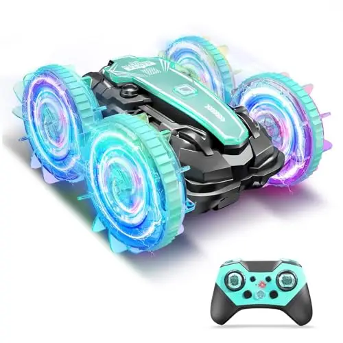 Korffe Amphibienfahrzeug Ferngesteuertes Auto 3+ Jahre,RC Auto Car Spielzeug ab 3 4 5 6 7 8 9 Jahre Jungen Weihnachten Geschenk Junge 3+ Jahre Outdoor Spiele für Kinder Strand Wasserspielzeug