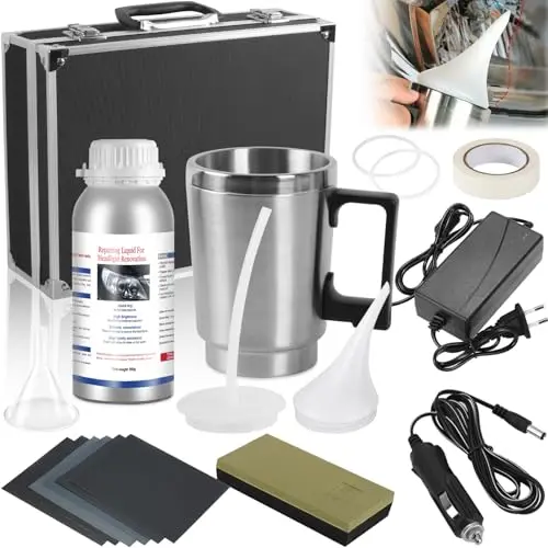 Scheinwerfer Aufbereitung Set - 800g Scheinwerfer Bedampfen Set Enthält Scheinwerfer Polierset, Scheinwerfer Reparatur Set für Gelbfärbung/Kratzen/Oxidation