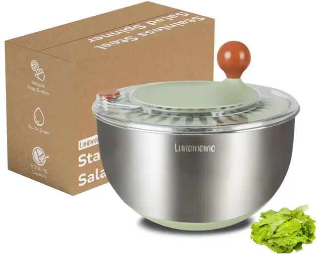 lunememo 5l salatschleuder edelstahl