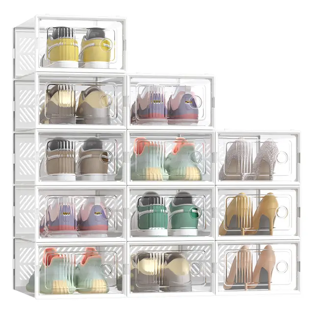songmics schuhboxen 12er set faltbar
