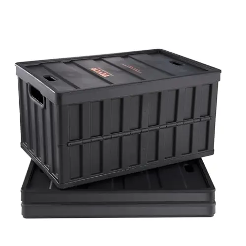 VEVOR 3er-Set 65L Profi Klappbox aus PP Transportbox mit Deckel Faltbarer Aufbewahrungsbox mit Handgriff Stapelbare Kisten Storage Box Faltboxen Stapelboxen für Aufbewahrung & Transport
